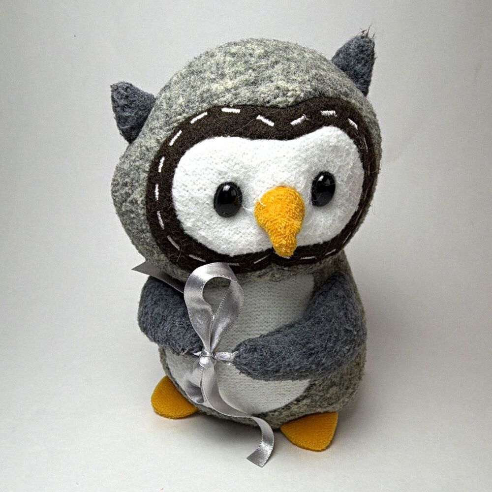 Aurora Gray Owl Plush Stuffed Animal Small 8 inch